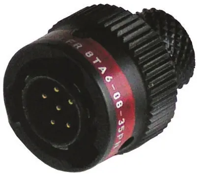 Produktfoto 1 von Souriau Sunbank by Eaton, 8TA Kupferlegierung MIL-Spec Rundsteckverbinder Gerade, 6-polig, Kabel, Gehäuse 08 Stecker,