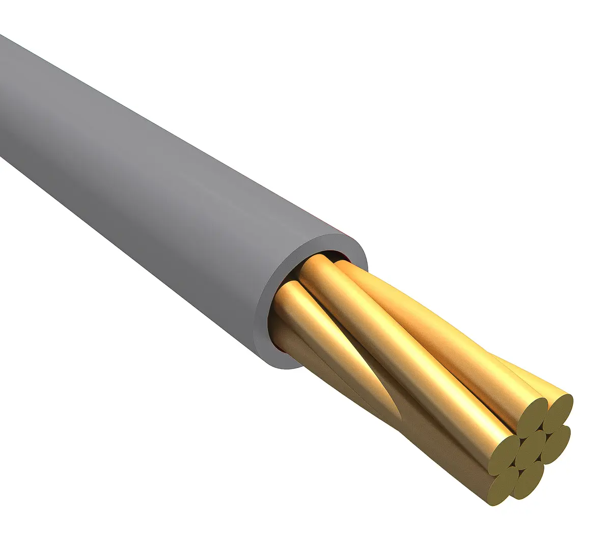 Produktfoto 1 von Alpha Wire Ecogen Ecowire Schaltdraht 0.08 mm², 28 AWG 30 m Grau Ø 0.86 mm 7 Litzen Modifizierter Polyphenylether