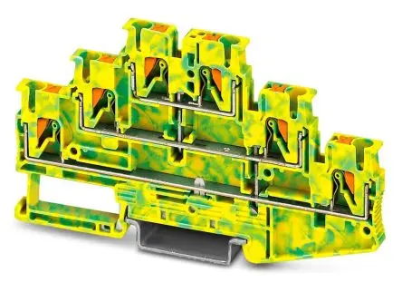 Produktfoto 1 von Phoenix Contact PT 2.5-3PE Schutzleiterklemme 3 Gelb, Grün, 0.14mm², 4 mm² Einsteck-Anschluss ATEX