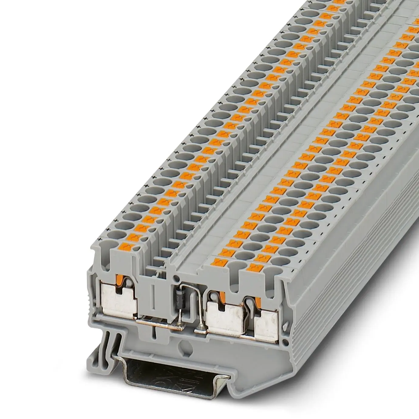 Produktfoto 1 von Phoenix Contact PT 2.5-TWIN-DIO/L-R Anschlussklemmenblock für Durchkontaktierung 1 Grau, 0.14 to 4 mm², 800 V