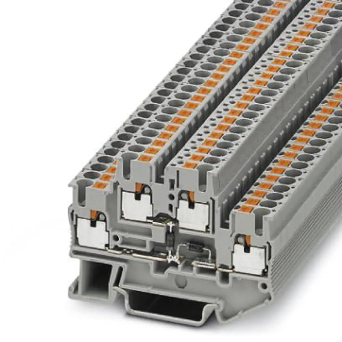 Produktfoto 1 von Phoenix Contact PTTB 2.5-2DIO/O-UL/UR-UL Anschlussklemmenblock für Durchkontaktierung 2 Grau, 0.14 to 4 mm², 500 V