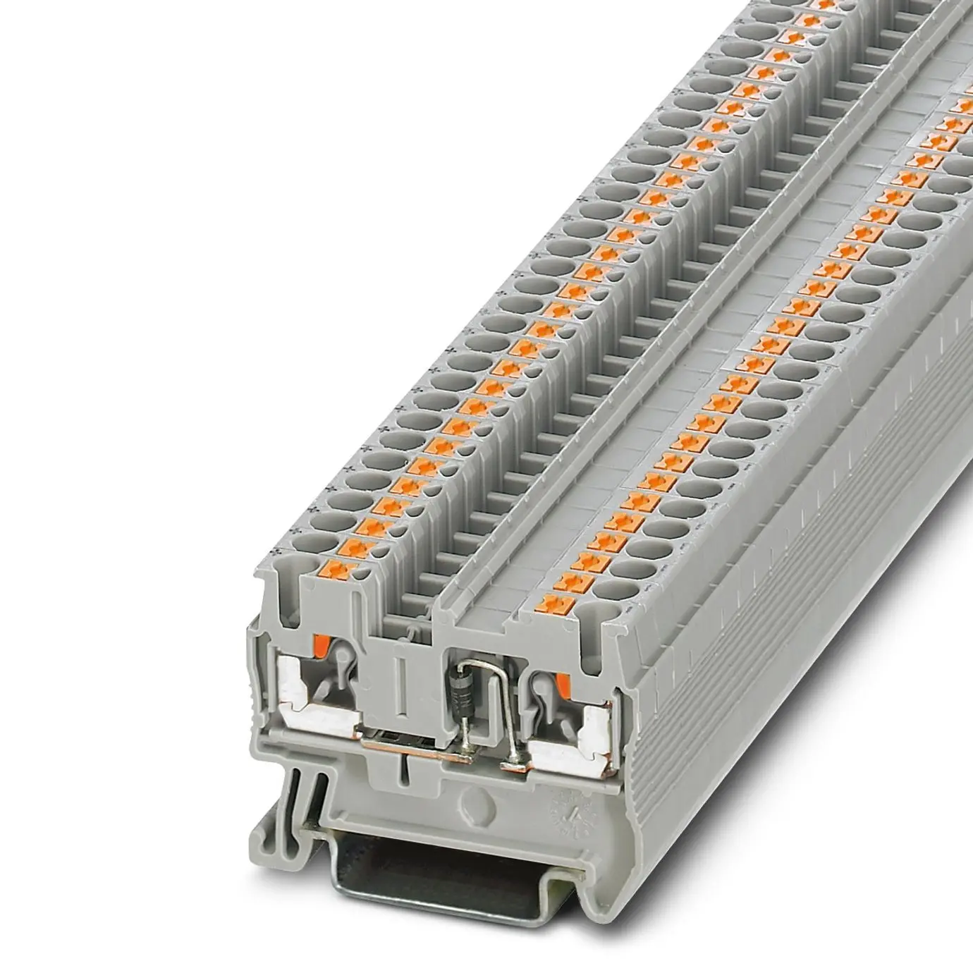 Produktfoto 1 von Phoenix Contact PT 2.5-DIO/L-R Mehrstufiger Anschlussklemmenblock 1 Grau, 0.14 to 4 mm², 800 V Einsteck-Anschluss