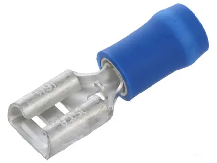 Produktfoto 1 von JST FVDDF Flachsteckhülse, Blau, Isoliert, 6.35 x 0.8 mm, Buchse, 16 AWG min, 14 AWG