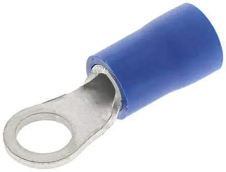 Produktfoto 1 von JST FV Ringkabelschuh, Isoliert 16 AWG, Vinyl, Blau, 14 AWG max.AWG, aussen ø 9.5 mm, innen ø 5.3 mm, 5 mm