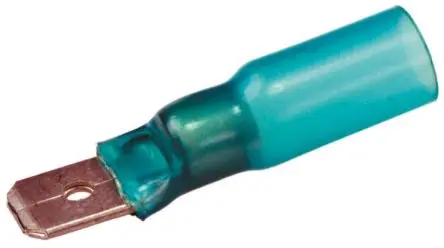 Produktfoto 1 von TE Connectivity DuraSeal Flachsteckhülse, Blau, Isoliert, 6.35 x 0.8 mm, Stecker, 16 AWG min, 14 AWG