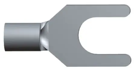 Produktfoto 1 von TE Connectivity 130519 Unisoliert Gabelkabelschuh B. 7.1mm, M4 22 AWG 16 AWG