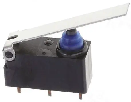 Produktfoto 1 von Omron Mikroschalter Scharnierhebel lang-Betätiger Leiterplatten-Anschlussklemme, 1-poliger Umschalter, 2A IP67 0.5N -40