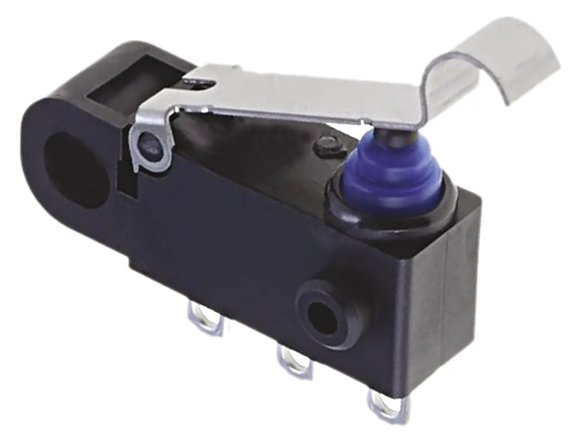 Produktfoto 1 von Omron Mikroschalter Rollenhebel simuliert-Betätiger Lot, 1-poliger Umschalter, 2A IP67 0.65N -40 °C - 85 °C