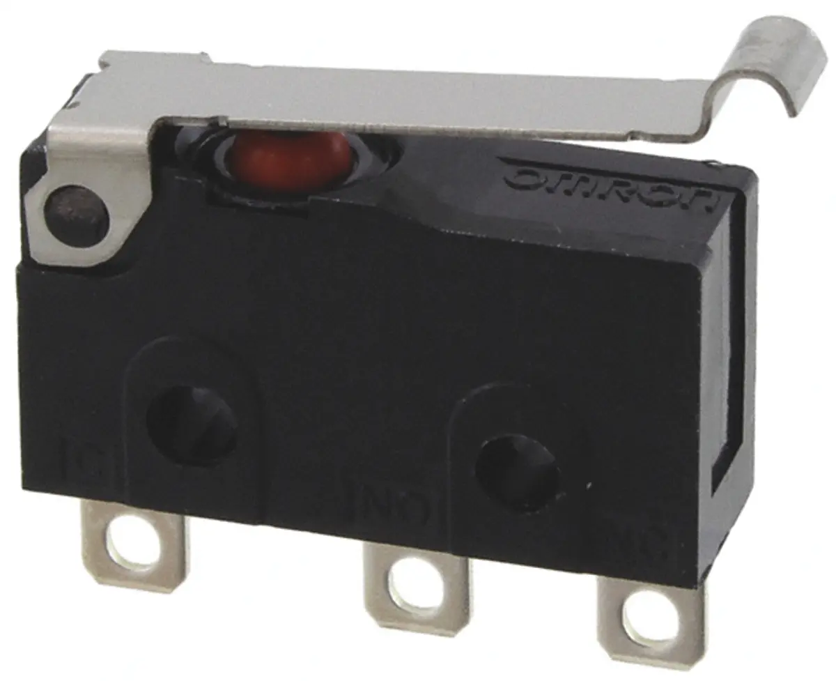 Produktfoto 1 von Omron Mikroschalter Rollenhebel simuliert-Betätiger Lot, 1-poliger Umschalter, 30 V dc, 100mA IP67 0.59N -40 °C - 85 °C