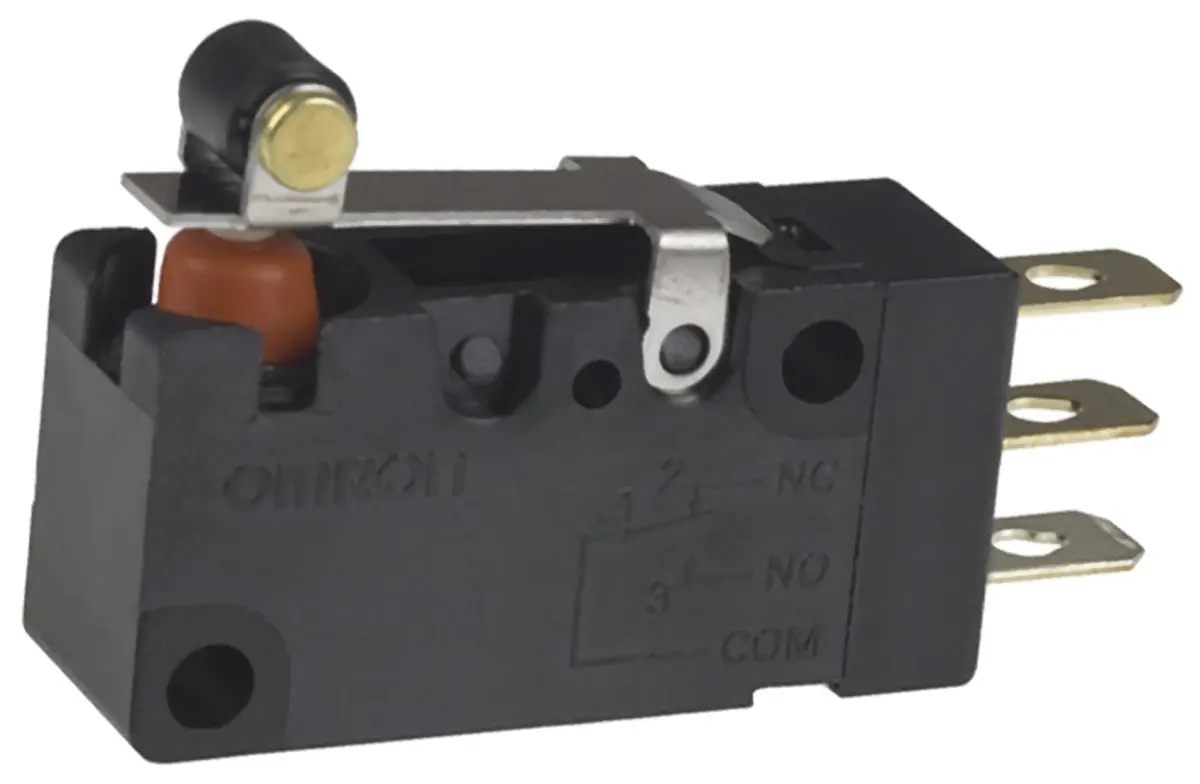 Produktfoto 1 von Omron Mikroschalter Kurzer Rollenhebel-Betätiger Lot, 1-poliger Umschalter, 100mA IP67 2.25N -40 °C - 85 °C