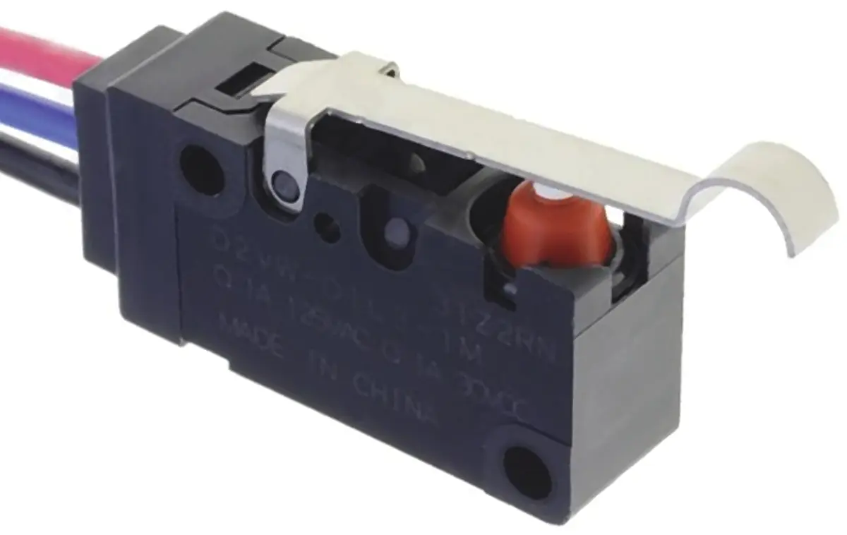 Omron Mikroschalter Rollenhebel simuliert-Betätiger verdrahtet, 100 mA @ 30 V dc, SPDT IP 67 1,18 N -40°C - +85°C