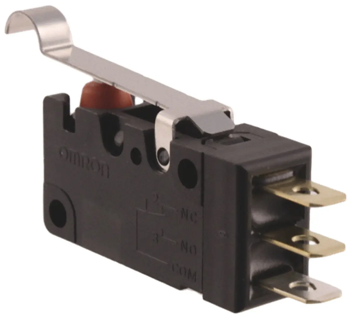 Produktfoto 1 von Omron Mikroschalter Rollenhebel simuliert-Betätiger Lot, 1-poliger Umschalter, 250 V ac, 5A IP67 1.18N -40 °C - 85 °C
