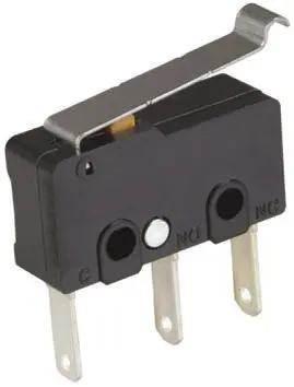 Produktfoto 1 von Omron Mikroschalter Rollenhebel simuliert-Betätiger Stecker, 1-poliger Umschalter, 250 V ac, 30 V dc, 100mA IP40 0.08N