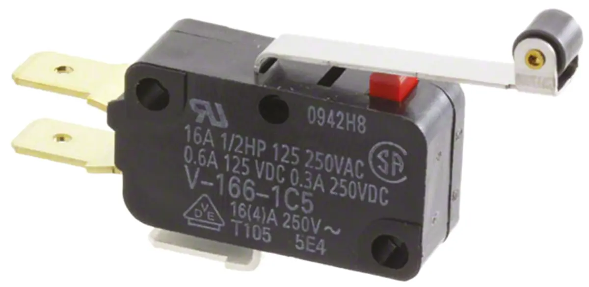 Produktfoto 1 von Omron Mikroschalter Rollenhebel-Betätiger Lot, 1-poliger Wechsler, 250 V ac, 16A IP40 1.23N -25 °C - 80 °C