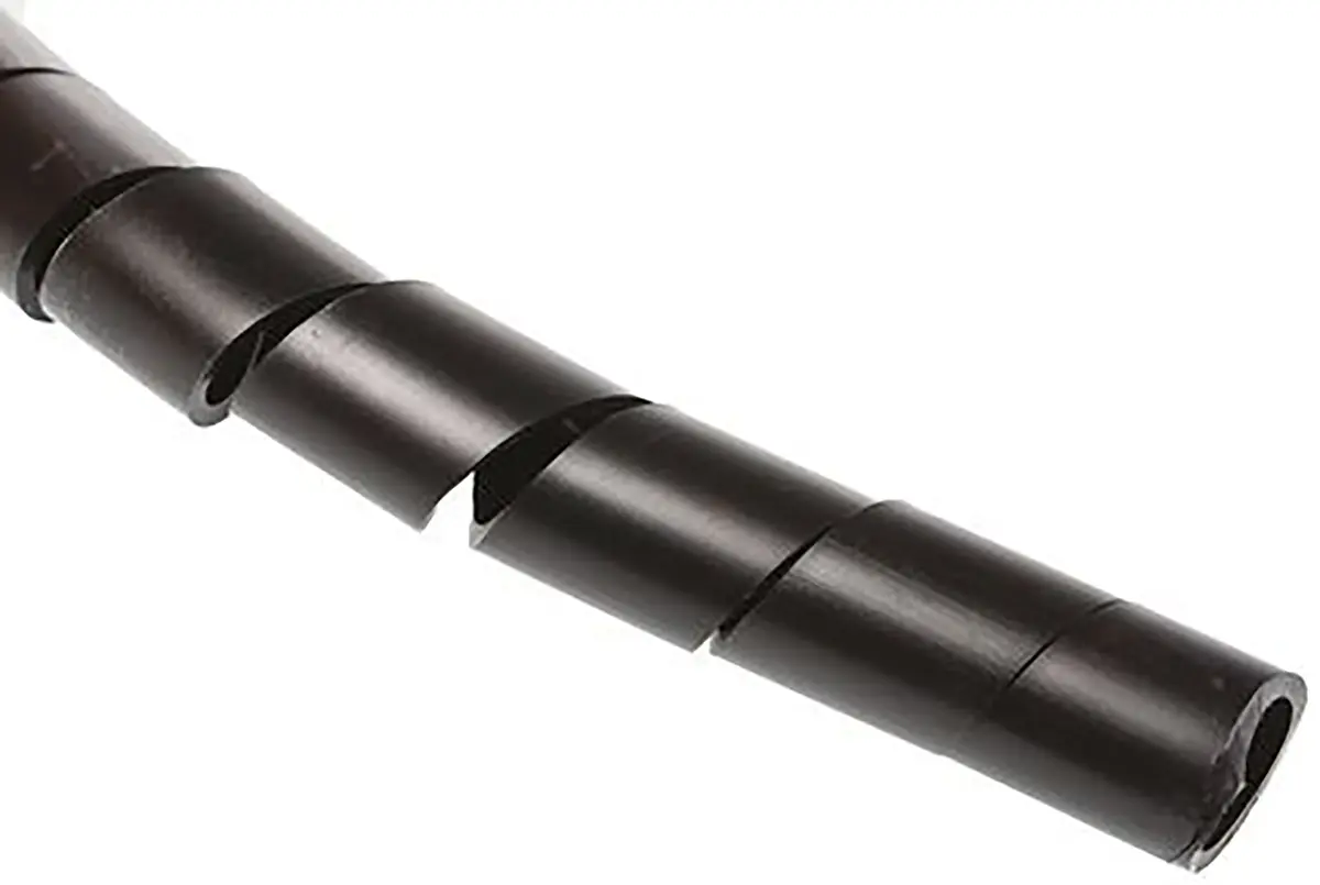 Produktfoto 1 von HellermannTyton SBPE Spiral-Kabelumwicklung / 20 mm Polyethylen Schwarz, für Kabel-Ø 16 mm bis 150 mm, Länge 30 m