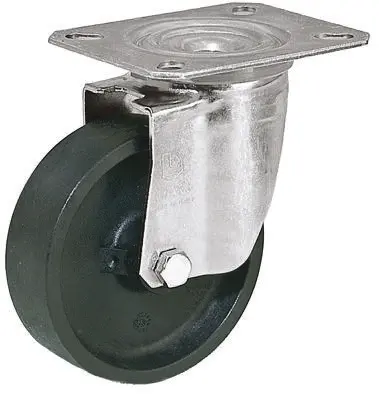 Produktfoto 1 von LAG Drehlager Lenkrolle, Rad ø 80mm, 120kg, Ges H. 106mm, Rad B. 30mm, 102 x 83mm, Platte, Thermoplast-Material
