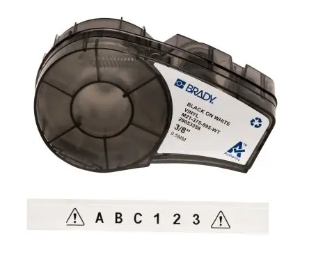 Produktfoto 1 von Brady Beschriftungsband Schwarz für BMP21 LAB auf Schwarz, Weiß 6.4 m 9.5 mm 6.4 m 9.5 mm