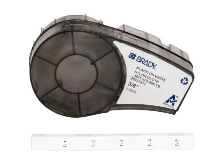 Produktfoto 1 von Brady Beschriftungsband Schwarz für BMP21 LAB auf Schwarz, Weiß 4.88 m 9.53 mm 4.90 m 9.53 mm