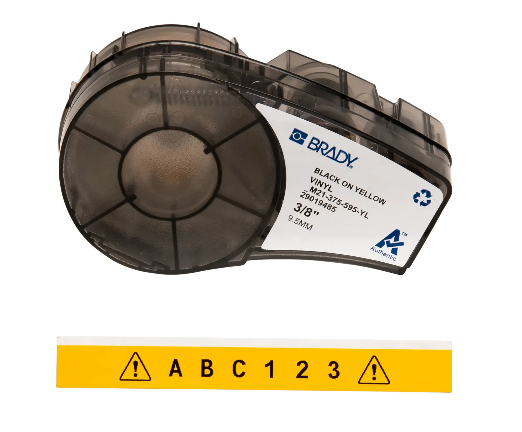 Produktfoto 1 von Brady B-595 Beschriftungsband Schwarz für M210, M210-LAB, M211, BMP21-PLUS, BMP21-LAB, IDPAL, LABPAL auf Schwarz auf