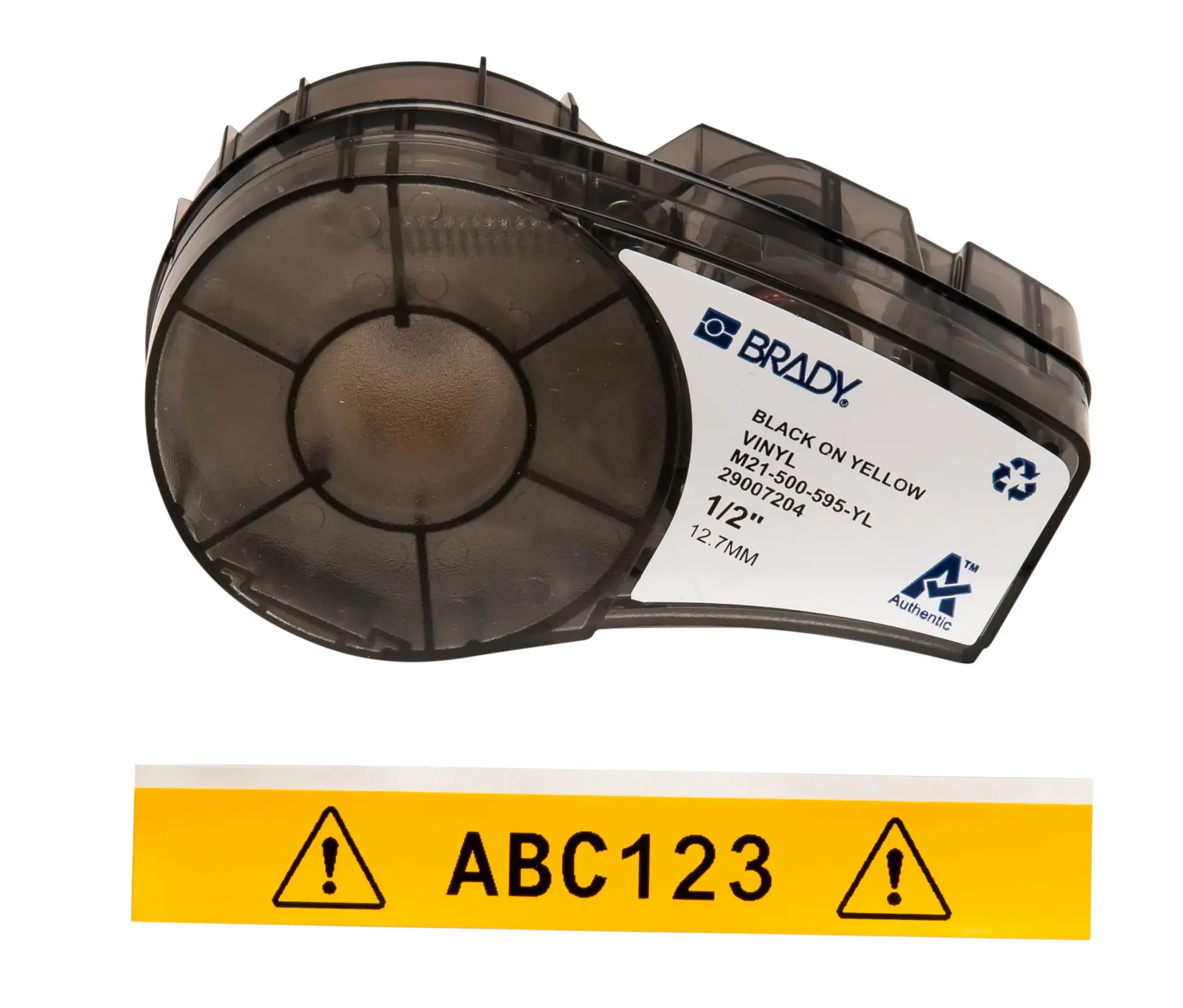 Produktfoto 1 von Brady B-595 Beschriftungsband Schwarz für M210, M210-LAB, M211, BMP21-PLUS, BMP21-LAB, IDPAL, LABPAL auf Schwarz auf