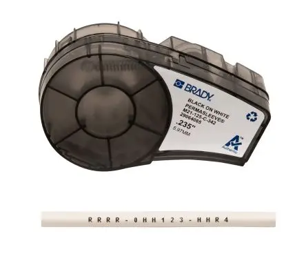 Produktfoto 1 von Brady Beschriftungsband Schwarz für BMP21 LAB auf Weiß, Schwarz 2.13 m 3.17 mm 6 mm 3.17 mm