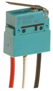 Produktfoto 1 von Panasonic Mikroschalter Scharnierhebel-Betätiger Vorverdrahtet, 1-poliger Wechsler, 125 V ac, 30 V dc, 1A IP67 0.39N -40