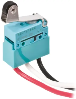 Produktfoto 1 von Panasonic Mikroschalter Rollenhebel-Betätiger Vorverdrahtet, 1-poliger Wechsler, 125 V ac, 30 V dc, 1A IP67 0.39N -40 °C