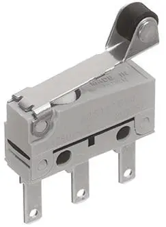 Produktfoto 1 von Panasonic Mikroschalter Rollenhebel-Betätiger Stecker, 1-poliger Wechsler, 250 V ac, 30 V dc, 100mA IP50 0.59N -40 °C -