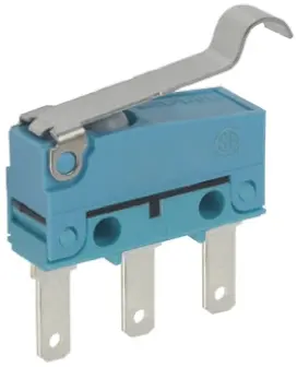 Produktfoto 1 von Panasonic Mikroschalter Rollenhebel simuliert-Betätiger Lot, 1-poliger Wechsler, 30 V dc, 2A IP67 0.54N -40 °C - 85 °C