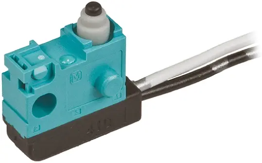 Produktfoto 1 von Panasonic Mikroschalter Stiftstößel-Betätiger Vorverdrahtet, SPST, 30 V dc, 100mA IP67 1.5N -40 °C - 85 °C