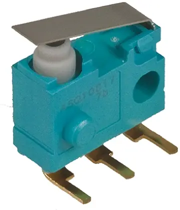 Produktfoto 1 von Panasonic Mikroschalter Blatthebel-Betätiger Rechtwinklige Leiterplatte, 1-poliger Umschalter, 30 V dc, 100mA IP67 1.7N