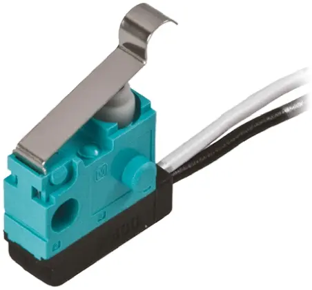 Produktfoto 1 von Panasonic Mikroschalter Rollenhebel simuliert-Betätiger Vorverdrahtet, SPST, 30 V dc, 100mA IP67 1.5N -40 °C - 85 °C