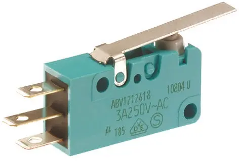 Produktfoto 1 von Panasonic Mikroschalter Scharnierhebel-Betätiger Stecker, 1-poliger Wechsler, 250 V ac, 5A IP50 1.18N -40 °C - 85 °C