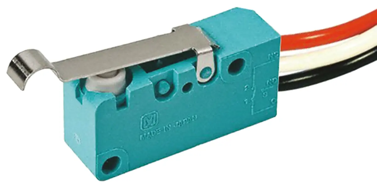 Produktfoto 1 von Panasonic Mikroschalter Rollenhebel simuliert-Betätiger verdrahtet, 5 @ 250 Vac A, 1-poliger Wechsler IP 67 1,18 N