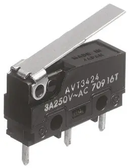Produktfoto 1 von Panasonic Mikroschalter Scharnierhebel-Betätiger Leiterplatten-Anschlussklemme, 1-poliger Wechsler, 250 V ac, 3A 0.12N
