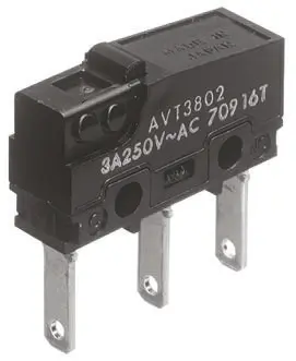 Produktfoto 1 von Panasonic Mikroschalter Stiftstößel-Betätiger Stecker, 1-poliger Wechsler, 250 V ac, 3A 0.49N -25 °C - 85 °C