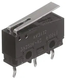 Produktfoto 1 von Panasonic Mikroschalter Scharnierhebel kurz-Betätiger Lot, 1-poliger Wechsler, 30 V dc, 100mA 0.59N -25 °C - 85 °C
