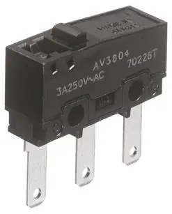 Produktfoto 1 von Panasonic Mikroschalter Stiftstößel-Betätiger Stecker, 1-poliger Wechsler, 250 V ac, 30 V dc, 100mA 1.47N -25 °C - 85 °C