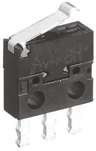 Produktfoto 1 von Panasonic Mikroschalter Rollenhebel simuliert-Betätiger Lot, 1-poliger Wechsler, 30 V dc, 100mA 0.29N -25 °C - 80 °C