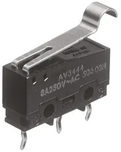 Produktfoto 1 von Panasonic Mikroschalter Rollenhebel simuliert-Betätiger Lot, 1-poliger Wechsler, 250 V ac, 3A IP40 0.16N -25 °C - 85 °C