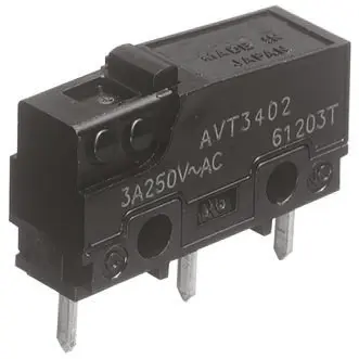 Produktfoto 1 von Panasonic Mikroschalter Stiftstößel-Betätiger Leiterplatten-Anschlussklemme, 1-poliger Wechsler, 250 V ac, 5A 1.47N -25