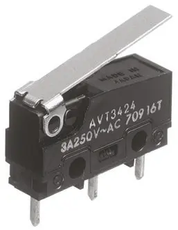 Produktfoto 1 von Panasonic Mikroschalter Scharnierhebel-Betätiger Lot, 1-poliger Wechsler, 250 V ac, 5A 0.54N -25 °C - 85 °C