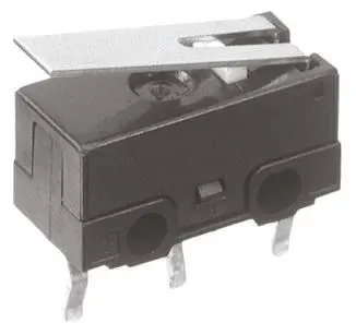 Produktfoto 1 von Panasonic Mikroschalter Scharnierhebel-Betätiger Leiterplatten-Anschlussklemme, 1-poliger Umschalter, 30 V dc, 100mA