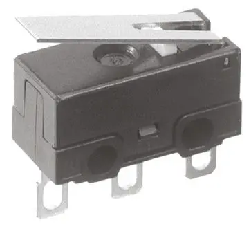 Produktfoto 1 von Panasonic Mikroschalter Scharnierhebel-Betätiger Lötanschluss, 2 A @ 30 V dc, 1-poliger Wechsler 0,49 N -25°C - +85°C