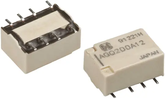 Produktfoto 1 von Panasonic AGQ Signalrelais Oberfläche, 12V dc Spule, 2-poliger Umschalter, max. 1A, 125V ac / 110V dc, SMD
