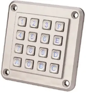 Produktfoto 1 von EOZ Tastatur (4 x 4) 16-Tasten ABS Matrix Beleuchtet IP40
