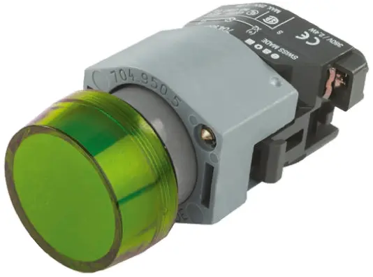 Produktfoto 1 von EAO Anzeigeleuchte Kontrollleuchte 704-000 Grün, Ausschnitt-Ø 22.5 mm LED Panel Rund IP65 Schraube