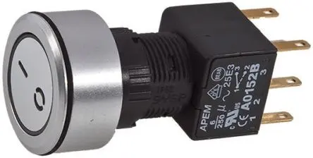 Produktfoto 1 von APEM A1 Druckschalter Blau Beleuchtet Rastend Panel Ø 22 mm, 2-poliger Umschalter / 6A, IP65