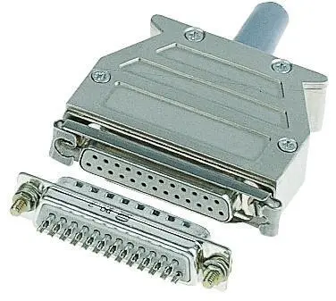 Produktfoto 1 von HARTING D-Sub D-Sub-Gehäuse gewinkelt, 9-polig, D: D-Sub-Gehäuse Zugentlastung, Silber, Größe E, aus Thermoplast