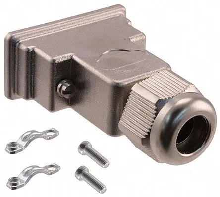 Produktfoto 1 von HARTING D-Sub Waterproof D-Sub-Gehäuse Gerade, 9-polig, D: D-Sub-Gehäuse Zugentlastung, Silber, Größe E, aus Polymer